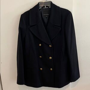 Banana Republic Dark Blue Pea Coat with Brass Buttons